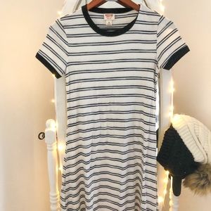 Navy Blue Striped Dress